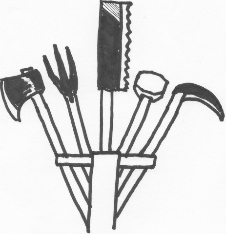 朝比奈はこのような七ツ道具を担いでとても強そうなのだ☆ 七ツ道具といいつつ５つしかないよな・・・(´・ω・`)